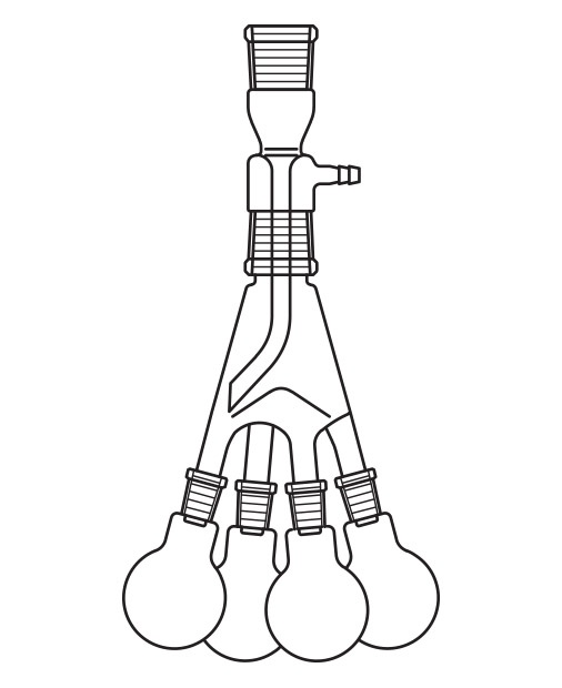 Distilasyon fraksiyonları toplama başlığı, Bredt tipi, Dik