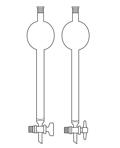 Hazneli Kolon, Cam veya PTFE musluklu