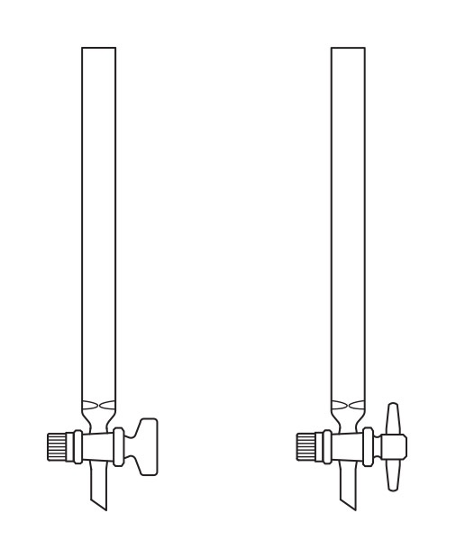 Şilifsiz, Filtreli, Cam veya PTFE musluklu