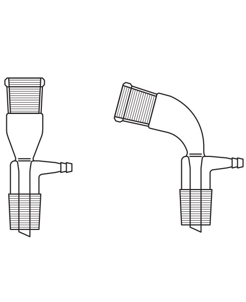 Vakum adaptörü, dik ve 105 derece açılı